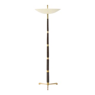 1960's Modernist Italian Brass Tripod Floor Lamp For Sale