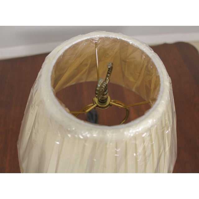 Age: Approx: 15 Years Old Details: High Quality Construction Porcelain Center w. Brass Top & Footed Base Condition:...