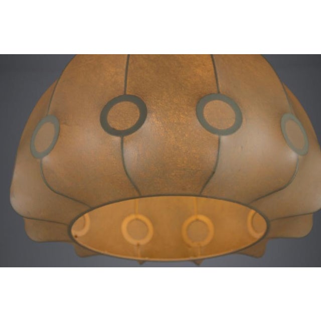 Gold Mid-Century Modern Italian Cocoon Pendant Light, 1960s For Sale - Image 8 of 11