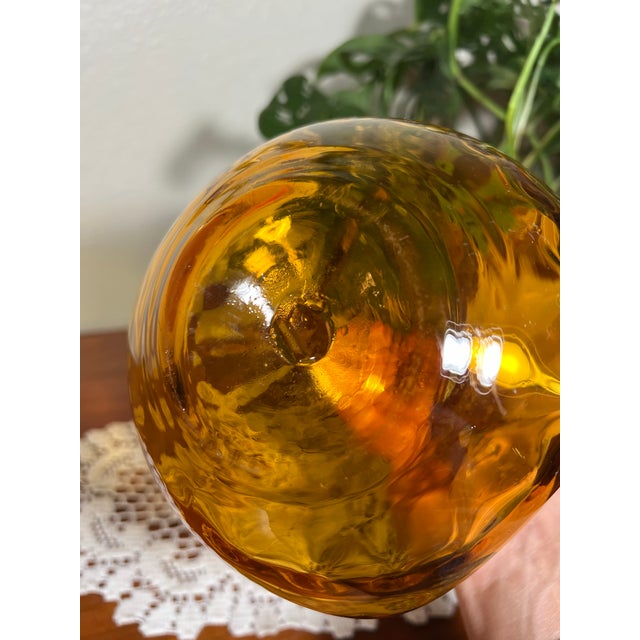 Glass Vintage 1969 Blenko Lemon #6916 Handblown Amber Glass Decanter For Sale - Image 7 of 10