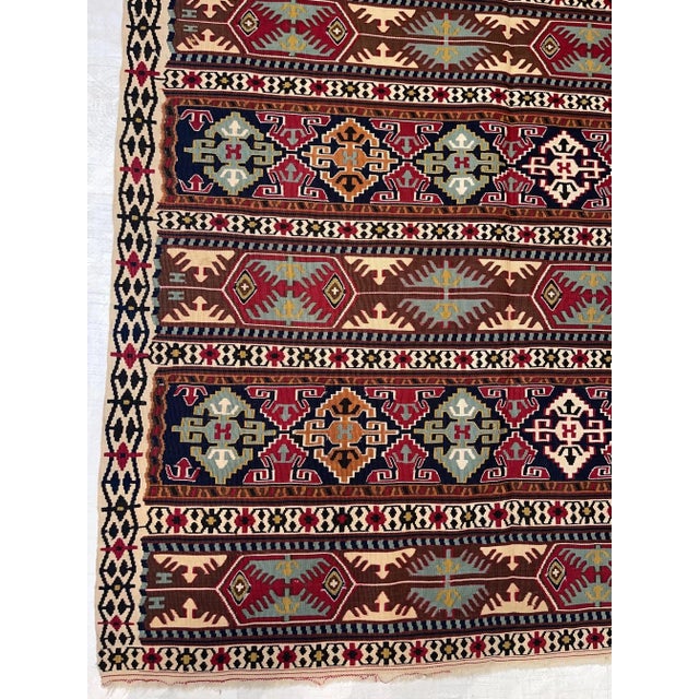 Tribal 1920s Antique Geometric Kilim Rug 6'8''x 3'5'' For Sale - Image 3 of 9