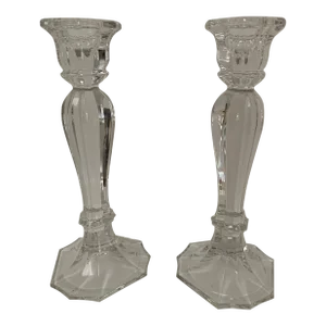 Pair of Mid 20th Century Crystal Candlesticks