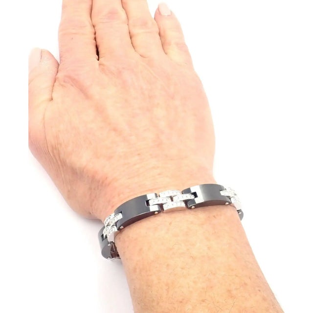 Cartier Maillon Panthere Diamond Ceramic White Gold Link Bracelet Details: Metal: 18k White Gold Stones: With 117 round...
