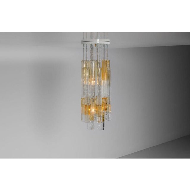 Gold Chandelier by Ludovico Diaz de Santilla for Venini Calza, Italy, 1960 For Sale - Image 8 of 18
