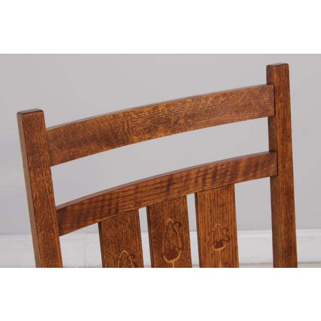 Brown Set of 6 Stickley Harvey Ellis Mission Oak Dining Chairs For Sale - Image 8 of 16