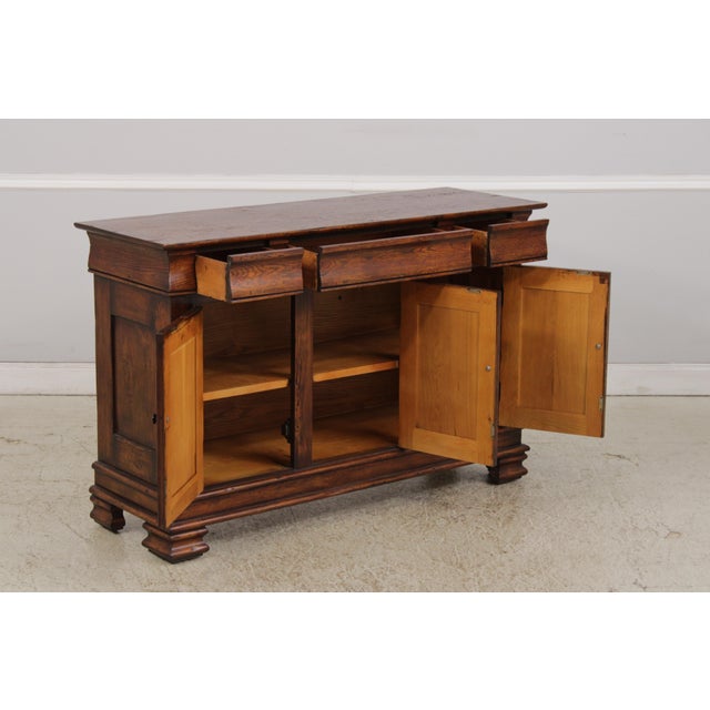 English Hand Crafted Distressed Oak Sideboard Cabinet For Sale - Image 4 of 16