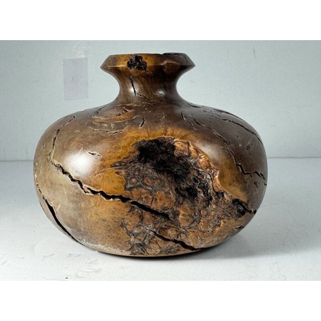 Mid 20th Century Mid Century Modern Hand Crafted Rustic Burl Wood Bud Vase. For Sale - Image 5 of 6