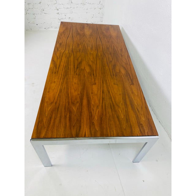Milo Baughman Mid-Century Vintage, Milo Baughman Dark Walnut Coffee Table For Sale - Image 4 of 12