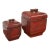 Glazed Ceramic Lidded Canisters, Set of Two For Sale