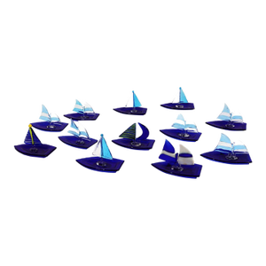 Vintage Modern Murano Glass Model of Sailing Ships
