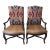 A Pair of French Hand Carved Walnut Arm Chairs For Sale