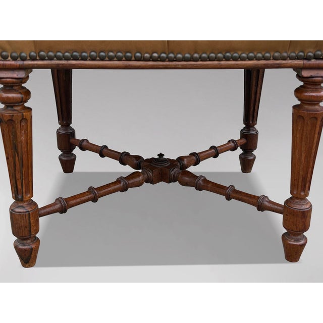 Regency Rosewood Leather Stool, 1825 For Sale - Image 4 of 10