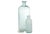 Pair of antique aqua blue heavy glass apothecary jars, circa 1880. Large bottle with glass stopper measures 4.5”W x 13”H...