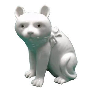 Antique 19th Century Chinese Blanc De Chine Porcelain Figure of a Cat