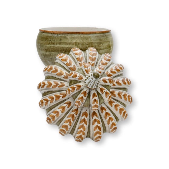 Large Midcentury Italian Faience Covered Urn For Sale In Los Angeles - Image 6 of 6