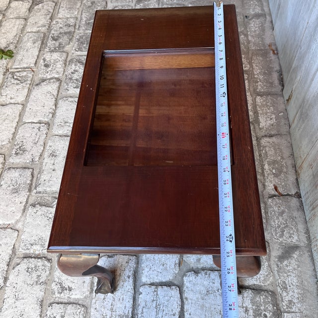 Antique Chippendale-Style Mahogany Vitrine / Display Table on Ball-and-Claw Feet For Sale - Image 13 of 13
