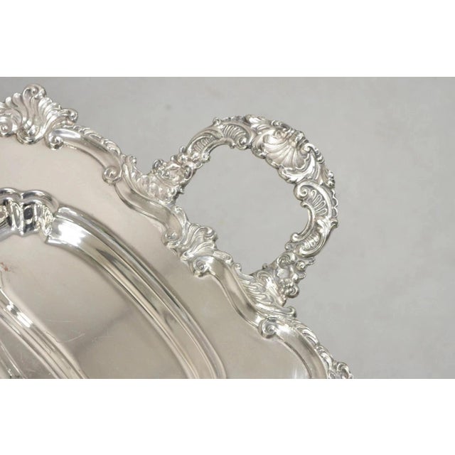 Vintage Victorian Silver Plated Twin Handle Meat Cutlery Serving Platter Tray For Sale - Image 12 of 12