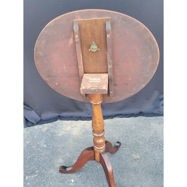 19th Century 19th Century American Cherry Candle Stand Table Refurbished For Sale - Image 5 of 18
