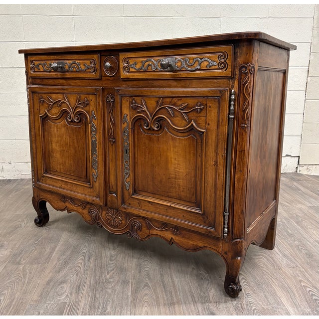 This is a gorgeous antique French Country or French Provincial Louis XV style buffet, sideboard, or server believed to be...