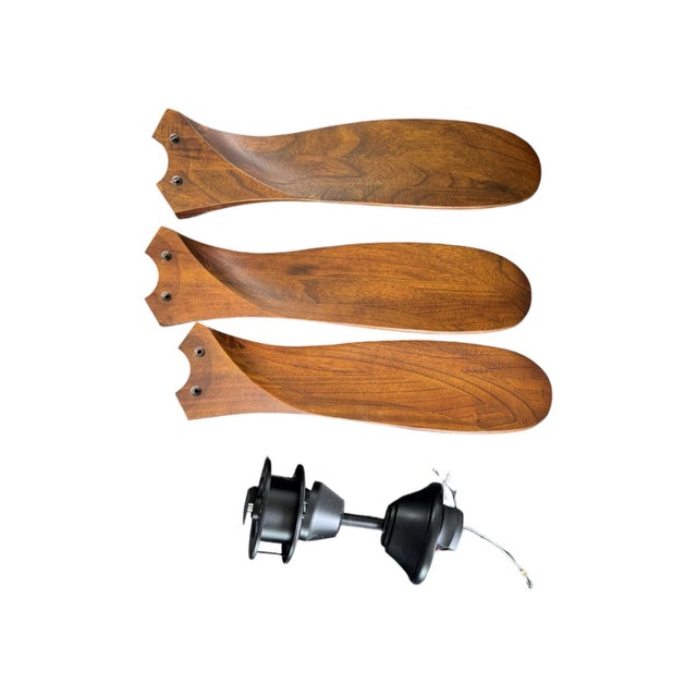 Contemporary Visual Comfort Maverick 52 Ceiling Fan Matte Black & Dark Walnut For Sale - Image 3 of 4
