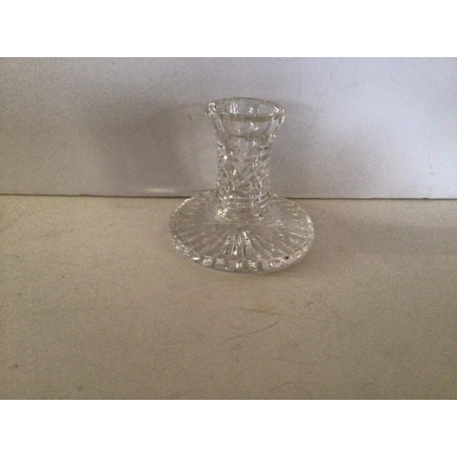 3-3/4” tall. 4-1/4” base diameter. 1-1/4” diameter opening. Acid etched on the base edge, Waterford. Made in Ireland. This...
