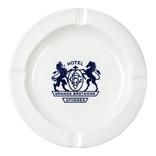 Vintage Hotel Grande Bretagne Athenes Greece Ceramic Ashtray Catchall Dish For Sale