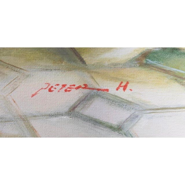 Early 21st Century Peter Ho – (B1953) – Palm Beach Patio Garden - 45" H X 55" H - Oil on Canvas For Sale - Image 5 of 5