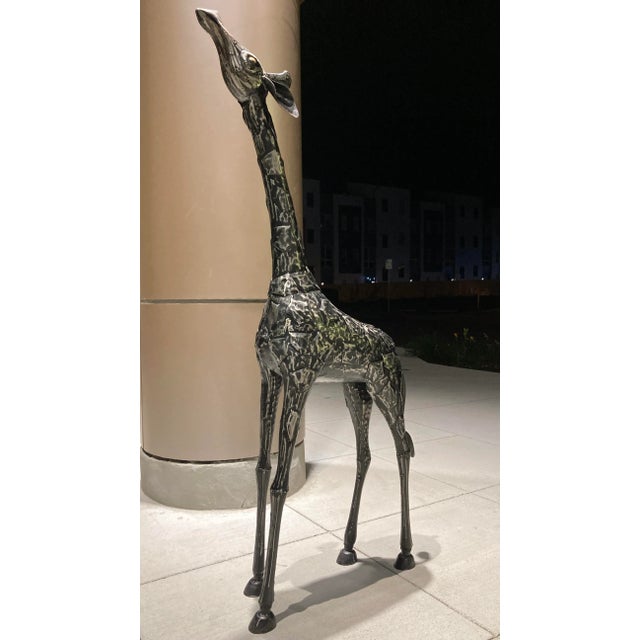 Modern Abstract Yearling Giraffe Patchwork Metal Sculpture For Sale - Image 11 of 13