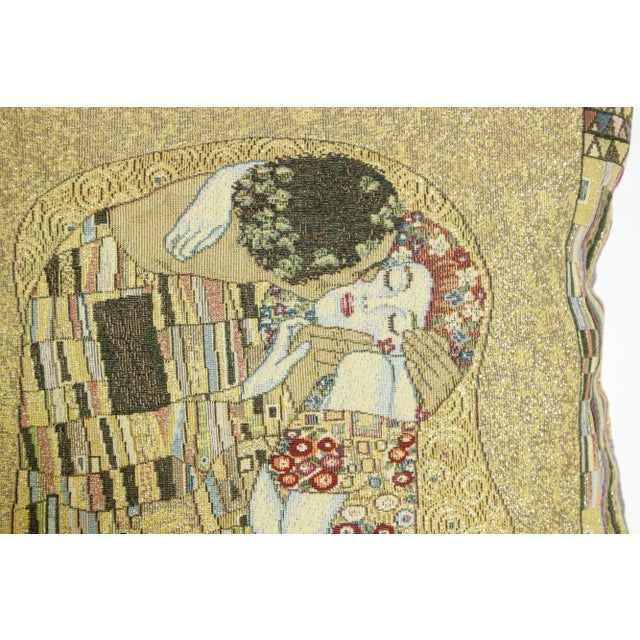 Postmodern Gustav Klimt the Kiss Throw Pillow Cushion Decor For Sale - Image 3 of 8