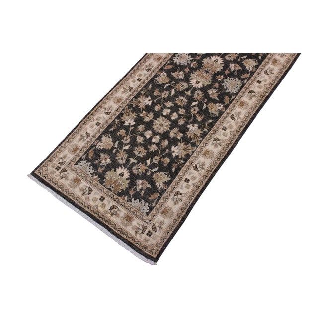 Boho Chic Ziegler Gray/Ivory Wool Runner Rug- 2'7'' X 8'2'' For Sale - Image 4 of 10
