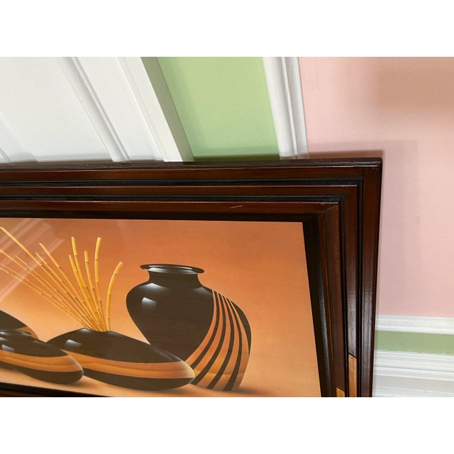 1980 Art Deco Revival Black Vases Still Life Art Print For Sale - Image 4 of 8