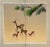 Antique Japanese Meiji Two-panel Embroidery Screen W/ Deer; Buck, Doe, Fawns, and Pine Tree, Ca. 1880s Description A...
