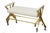 1950s Mid Century Modern 3 Legged Bench With Two Metals and Off White Upholstery, Restored, 1950's For Sale - Image 5 of 11