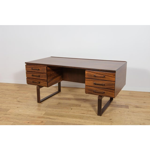 Mid-Century Rosewood Freestanding Desk by Torben Valeur and Henning Jensen for Dyrlund, Denmark, 1960s For Sale - Image 18 of 18