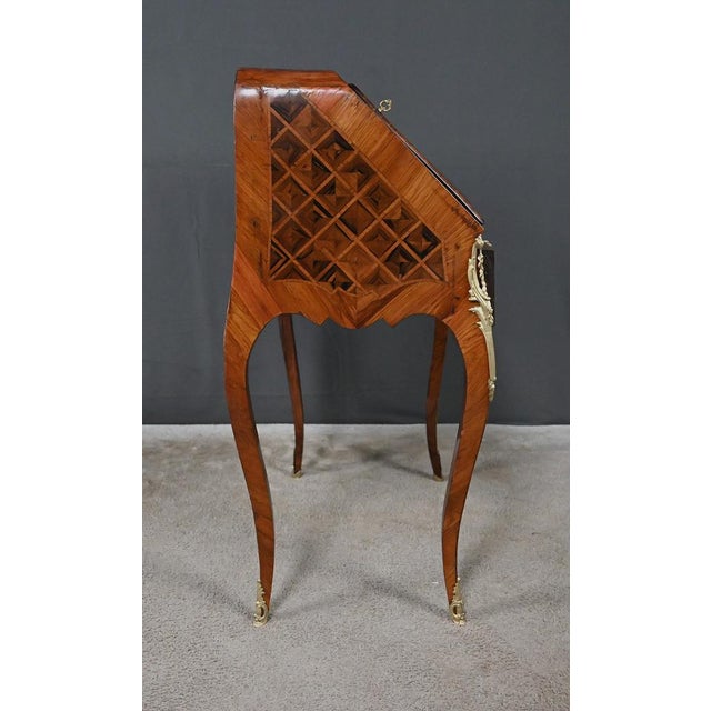 Small Early 20th Century Louis XV Marquetry Ladys Desk For Sale - Image 10 of 18