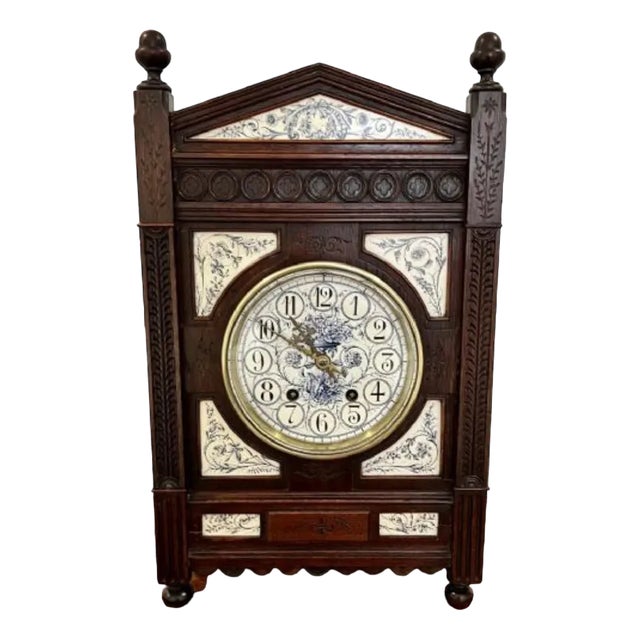 Victorian Ebonies Aesthetic Movement Mantle Clock, 1880s For Sale