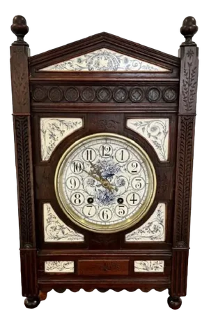Victorian Ebonies Aesthetic Movement Mantle Clock, 1880s