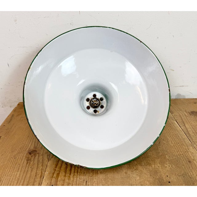 Industrial Green Enamel Factory Pendant Lamp from Revo, 1950s For Sale - Image 18 of 18