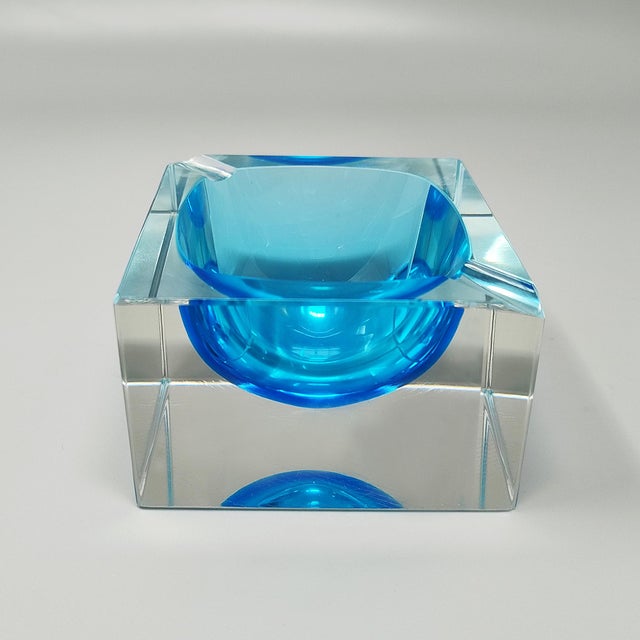 Flavio Poli Blue Ashtray by Flavio Poli for Seguso. Italy, 1960s For Sale - Image 4 of 7