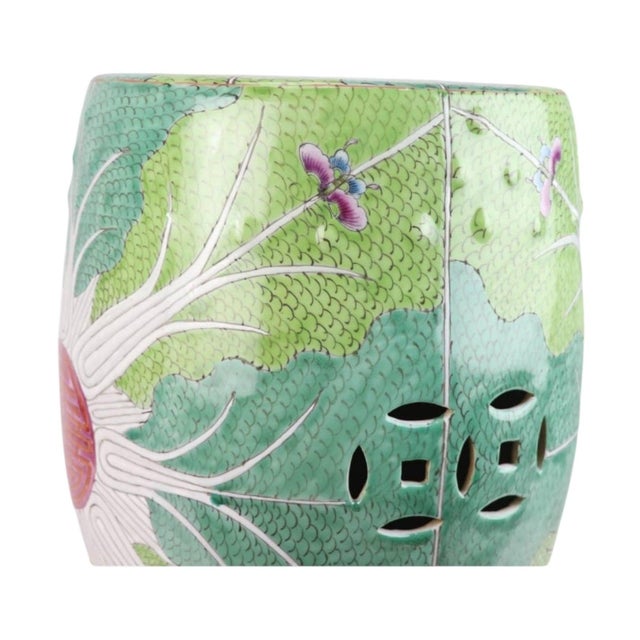 Limited Edition Hand-Painted Jingdezhen Porcelain Garden Stool – Bok Choy “Shou” Longevity Pattern For Sale - Image 4 of 6
