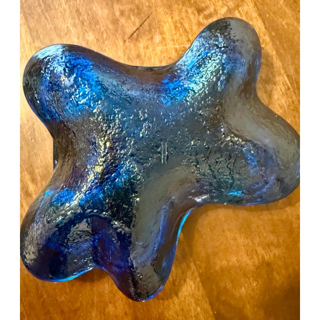 Mid 20th Century Blenko Persian Blue #966 Winslow Anderson Freeform Ashtray/Trinket Dish For Sale - Image 10 of 11