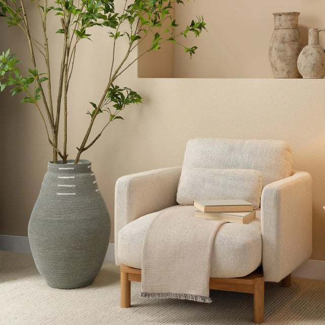 2020s Jamie Young Rainforest Seagrass Basket For Sale - Image 5 of 5