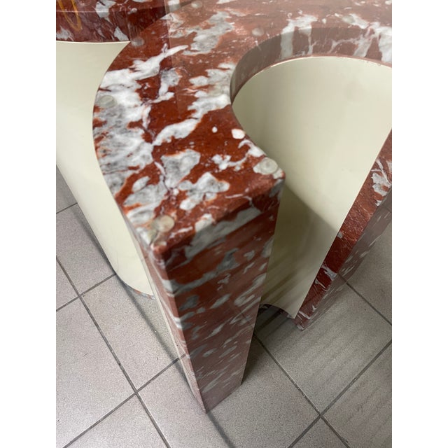 Large Table in Marble and Glass, 1970s For Sale - Image 3 of 18