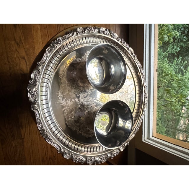 Vintage Silver Plate Bowls by Oneida Silversmiths and WeberWilcox IS - Pair For Sale - Image 10 of 13