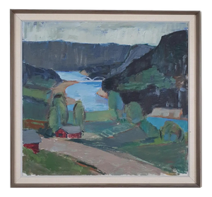 Rolf Wikström, Northern Valley Landscape, 1960s, Oil on Canvas, Framed