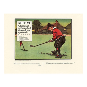 1960s, Golfing Rule 6, Original Vintage Golf Print, Lithograph, England