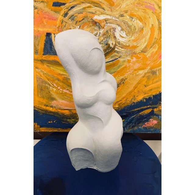 White 1980s Mitsou, Abstract Nude Plaster Maquette Sculpture For Sale - Image 8 of 11