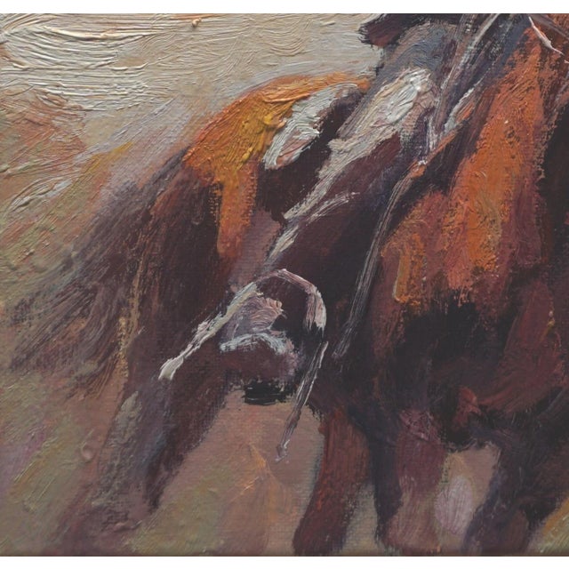 Original Oil Painting, Portrait of a Female Rider For Sale - Image 4 of 5