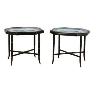 Pair of Vintage British Colonial Style Three Tiered Stands For Sale