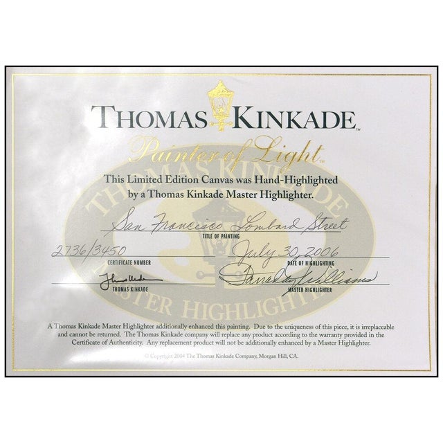 Printmaking Materials Late 20th Century San Francisco Lombard Street, Thomas Kinkade For Sale - Image 7 of 7